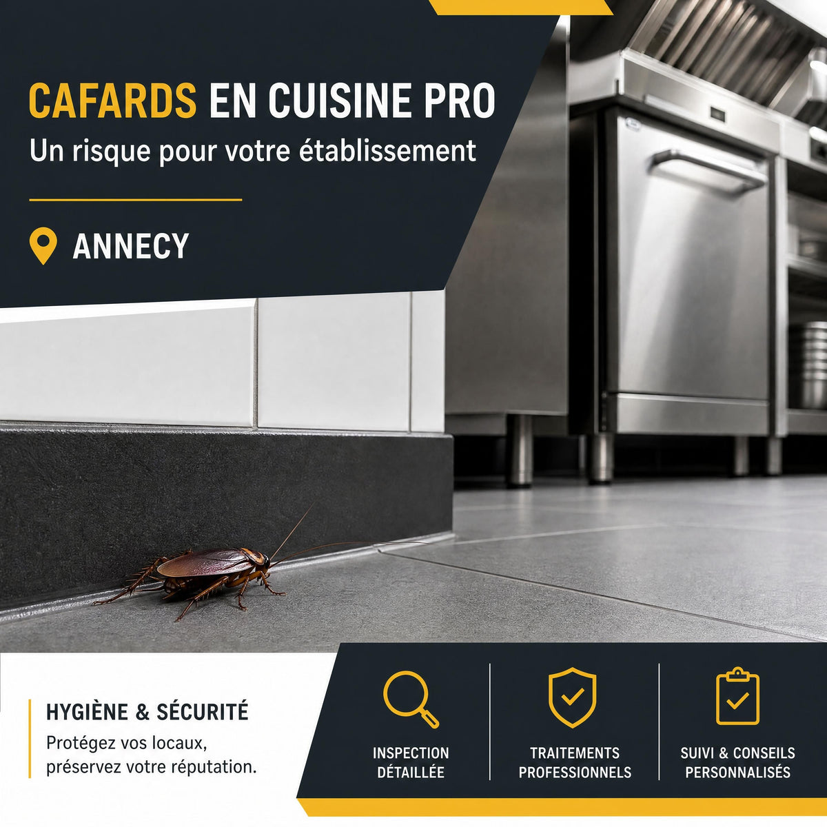 Cafards dans un restaurant à Annecy : que faire dès les premiers signes ?