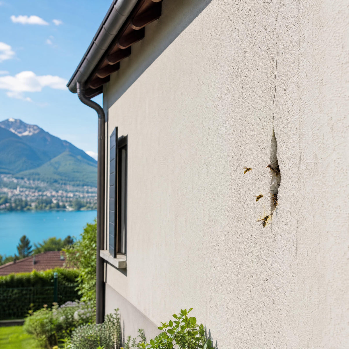 Nid de guêpes à Annecy : que faire lorsque les passages viennent d’un mur ou d’une façade ?