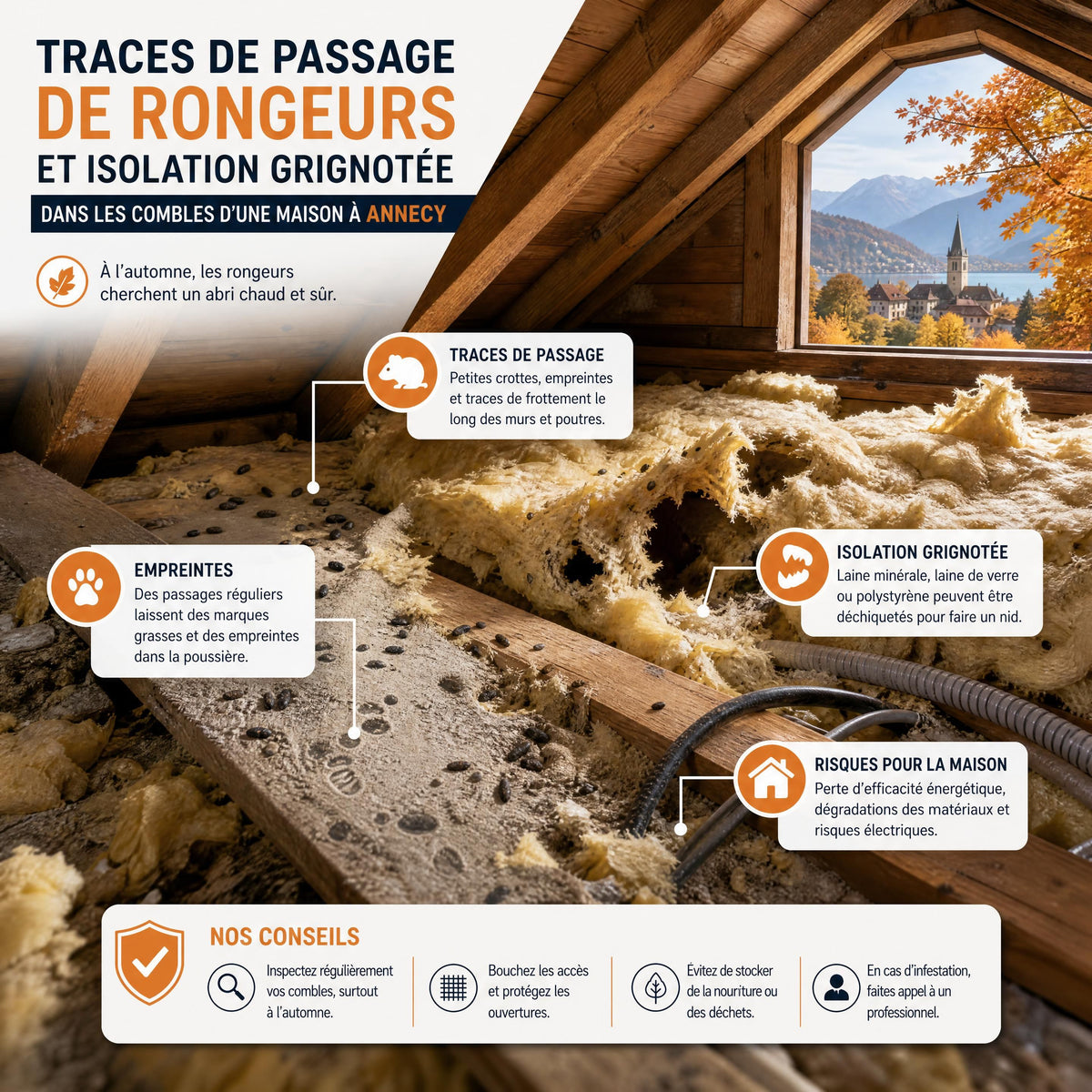 Bruits de grattement à l'automne : comment réagir face à un rat dans la maison à Annecy ?