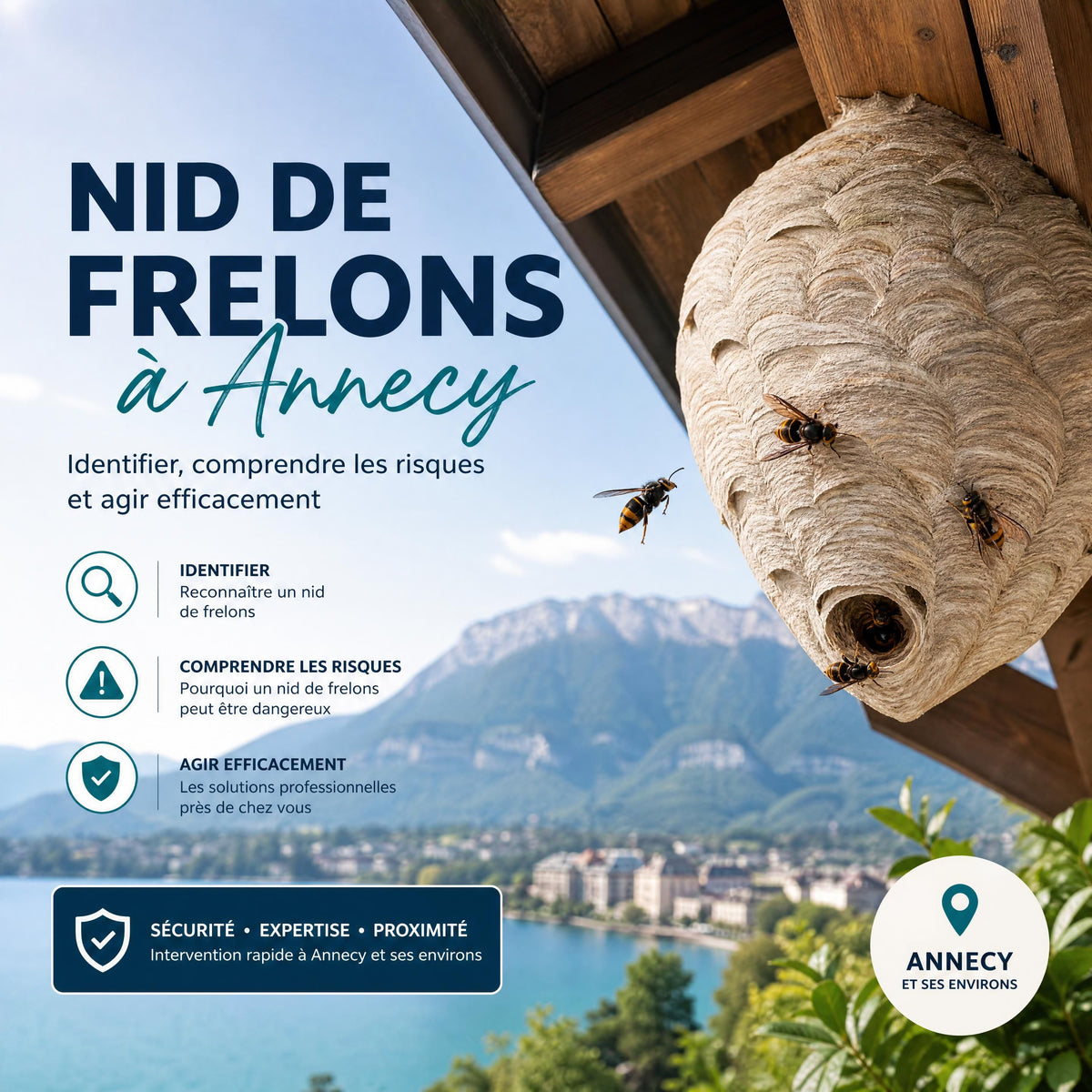 Nid de frelons à Annecy sous une toiture : que signifient les passages répétés ?