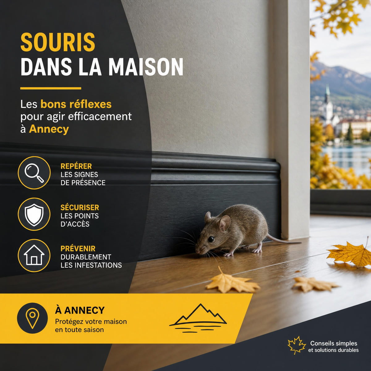 Souris dans les murs à Annecy : reconnaître les signes et agir sans aggraver la situation