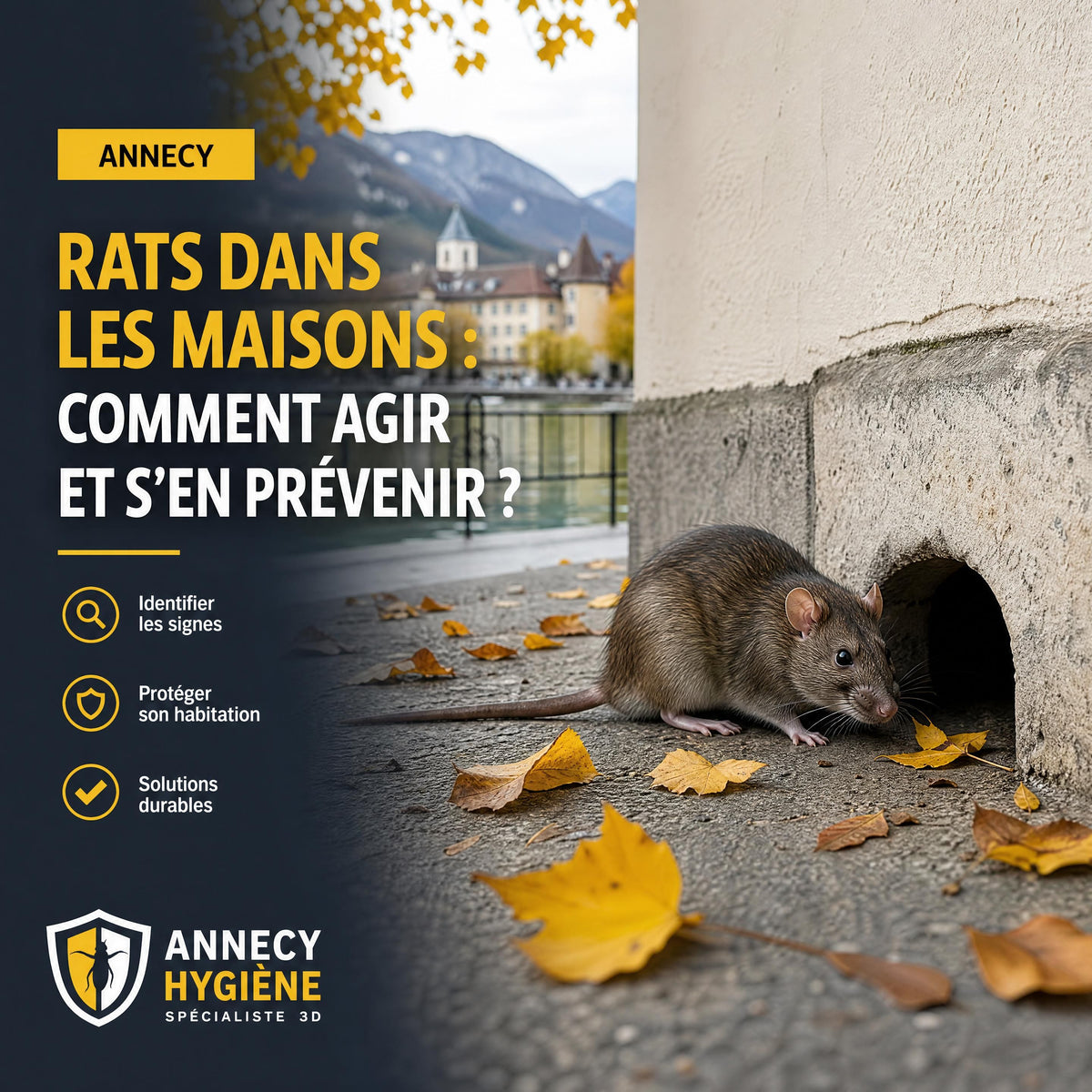 Rat dans la maison à Annecy en automne : intrusion ponctuelle ou infestation installée ?