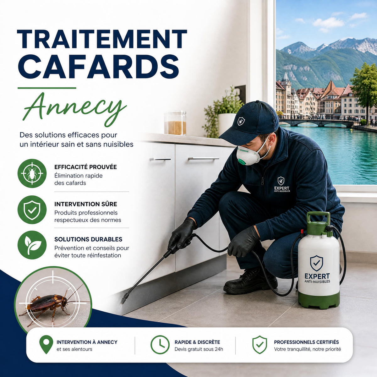 Cafards dans un restaurant à Annecy : que faire après une première observation ?
