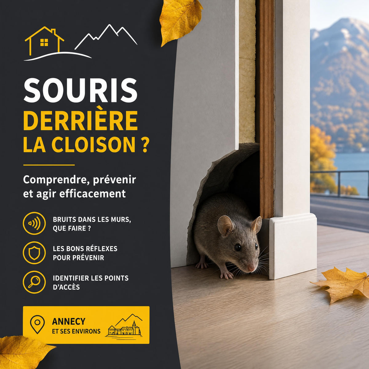 Souris dans les murs à Annecy : que faire face aux grattements et aux premiers signes d’infestation ?